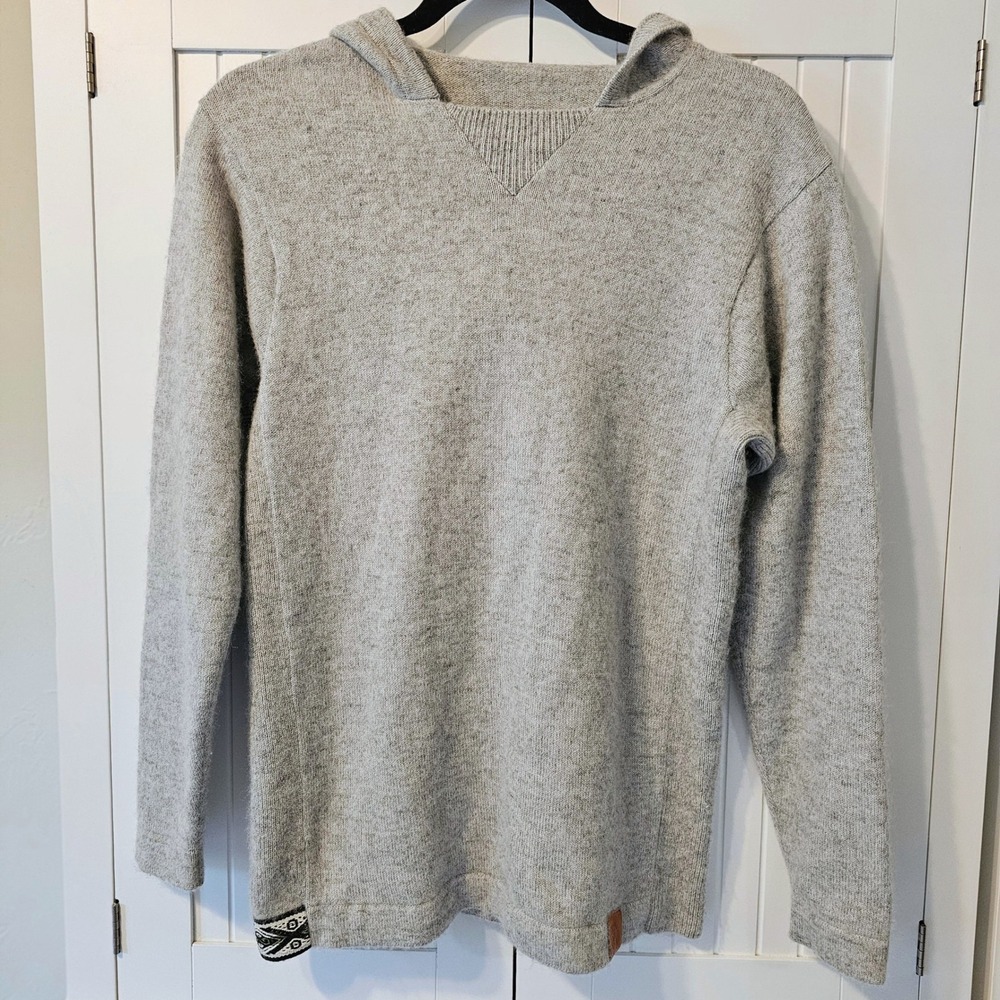 PAKA The Hoodie XS Royal Alpaca Merino Wool Gray Sweater Handmade Peru Unisex